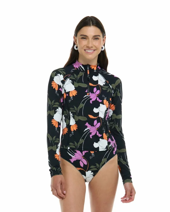 Body Glove Rash Guards Sun Protection Women Dreamy Raelynn Long Sleeve Rashguard 8211 Black Dreamy