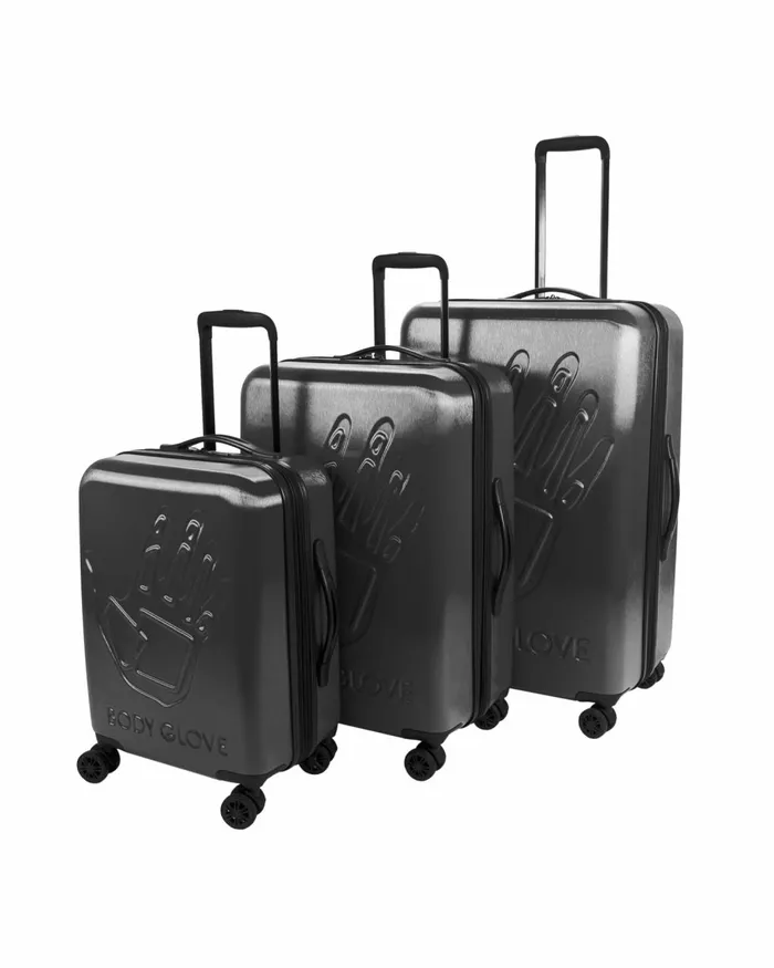 Body Glove Travel Luggage Accessories Redondo 3Piece Hardside Spinner Luggage Set 8211 Charcoal Haze