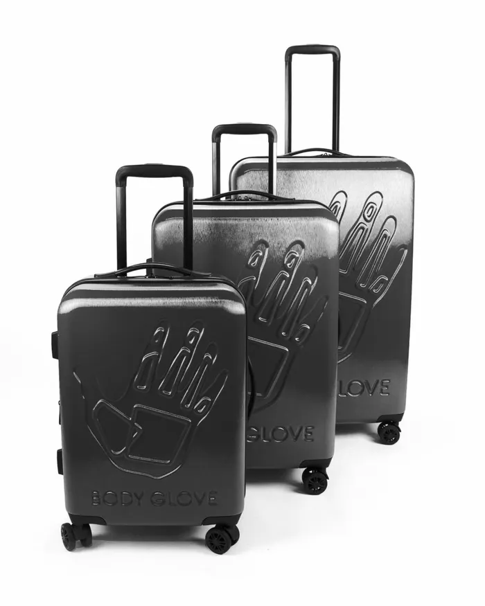 Body Glove Travel Luggage Accessories Redondo 3Piece Hardside Spinner Luggage Set 8211 Charcoal Haze