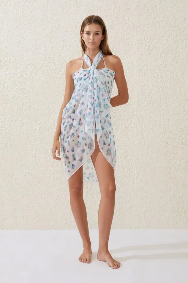 Body Laguna Sarong Floral Fraise Women Cotton On Accessories