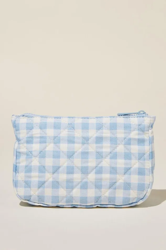 Body Make Up Bag Blue Gingham Women Cotton On Accessories and Slippers