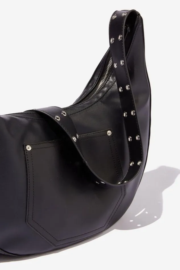 Bowie Crescent Cross Body Bag Black Pu Women Cotton On Bags and Belts