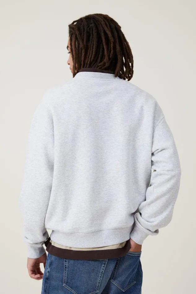 Box Fit Crew Sweater Grey Marle Men Cotton On Sweats and Hoodies Box Fit Crew Sweater Grey Marle Men Cotton On Sweats and Hoodies