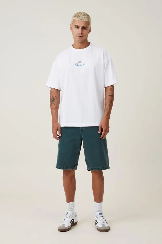 Box Fit Graphic TShirt Whitehappy Hour Men Cotton On Tees and Tanks Box Fit Graphic TShirt Whitehappy Hour Men Cotton On Tees and Tanks