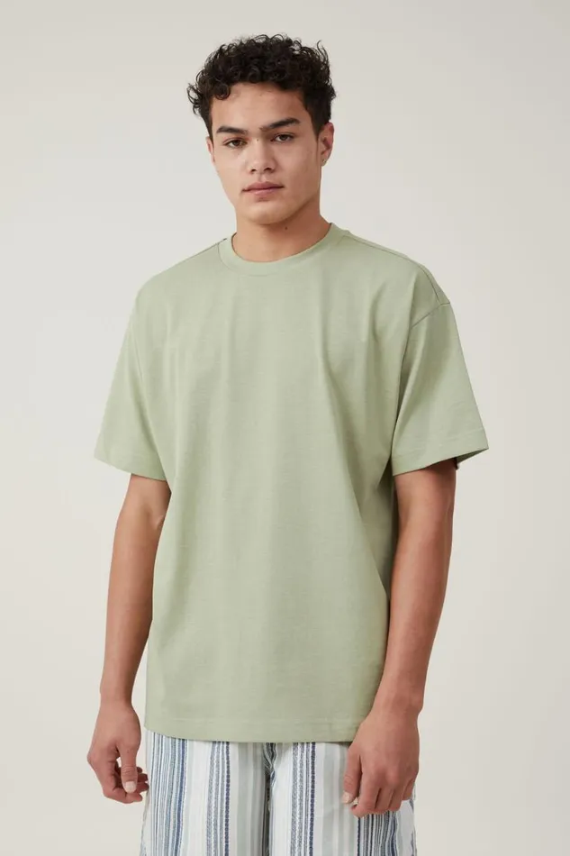 Box Fit Plain TShirt Green Tea Men Cotton On Tees and Tanks