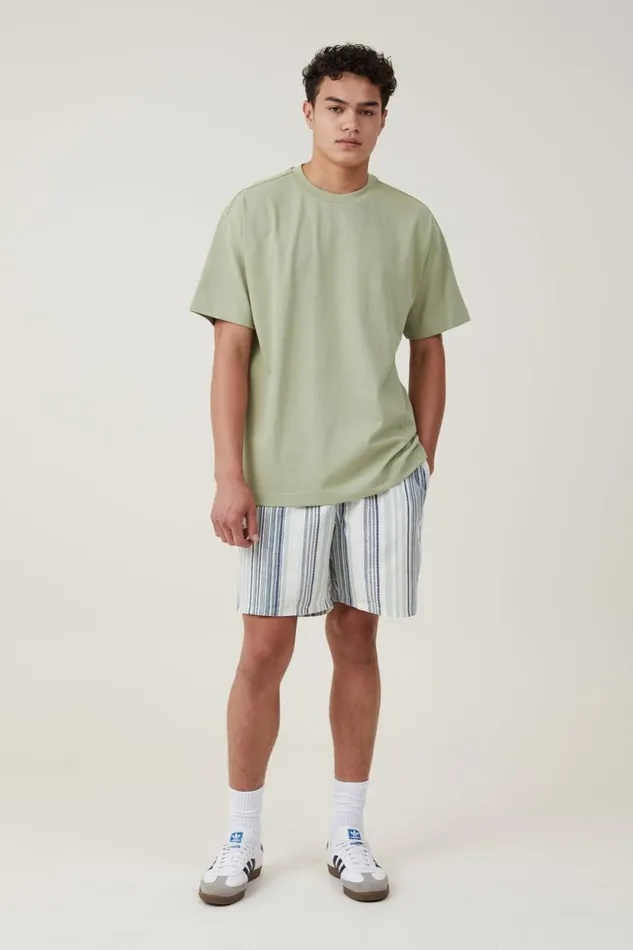 Box Fit Plain TShirt Green Tea Men Cotton On Tees and Tanks