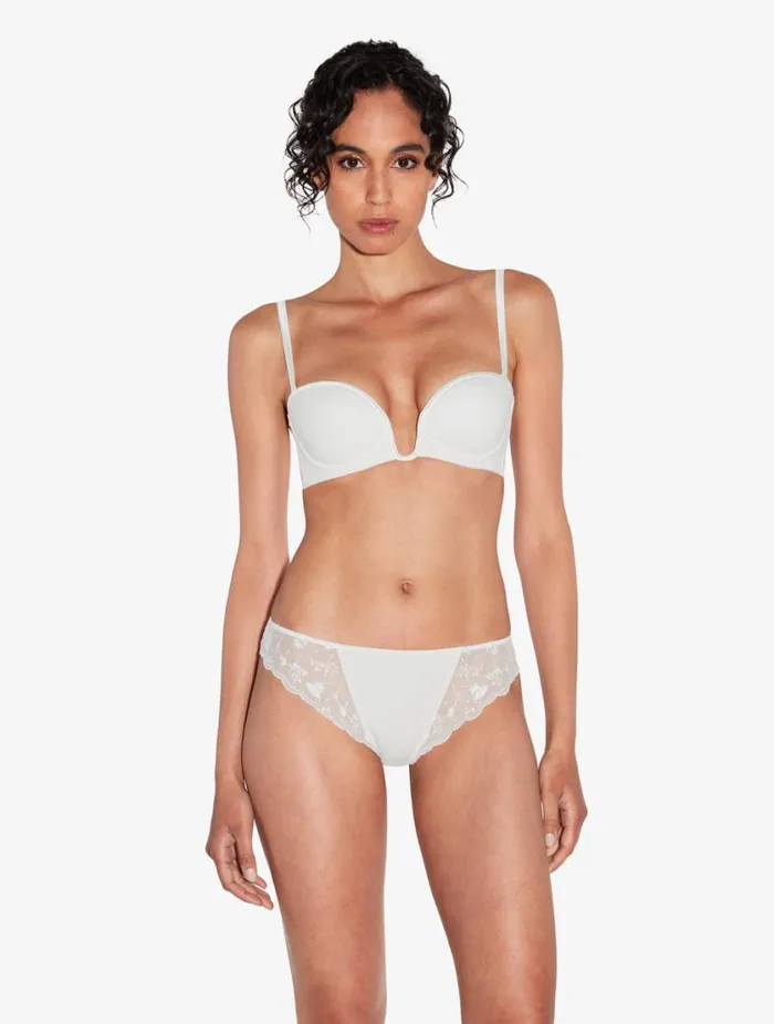 Briefs In Lys With Embroidered Tulle Lingerie La Perla Midrise