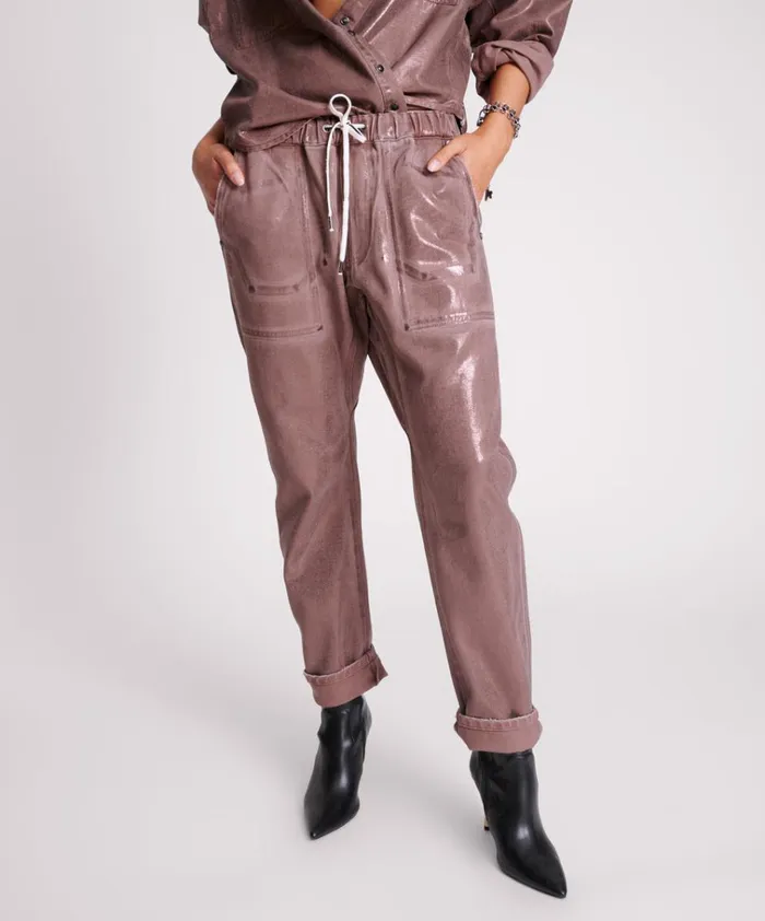 BRONZED CHOCOLATE SHABBIES DRAWSTRING DENIM JEANS Women One Teaspoon Bottoms BRONZED CHOCOLATE SHABBIES DRAWSTRING DENIM JEANS Women One Teaspoon Bottoms