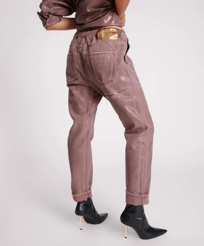 BRONZED CHOCOLATE SHABBIES DRAWSTRING DENIM JEANS Women One Teaspoon Bottoms BRONZED CHOCOLATE SHABBIES DRAWSTRING DENIM JEANS Women One Teaspoon Bottoms
