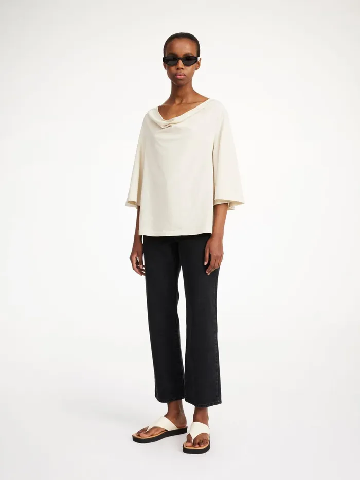 Bryar Organic Cotton TShirt Oyster Gray Women By Malene Birger Tops and Blouses Bryar Organic Cotton TShirt Oyster Gray Women By Malene Birger Tops and Blouses