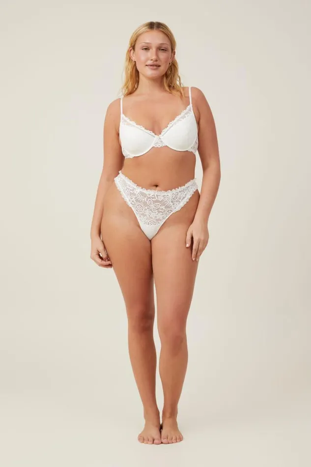 Butterfly Lace Lightly Lined Bra Cream Women Cotton On Bras