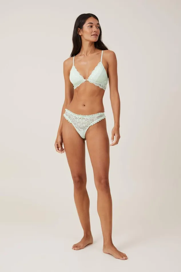 Butterfly Lace Triangle Bralette Spearmint Women Cotton On Bras