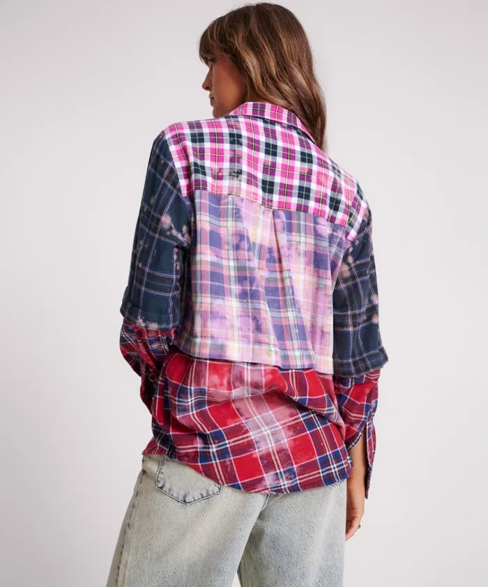 BUTTON OFF DISTRESSED FLANNEL SHIRT Women One Teaspoon Shirts BUTTON OFF DISTRESSED FLANNEL SHIRT Women One Teaspoon Shirts