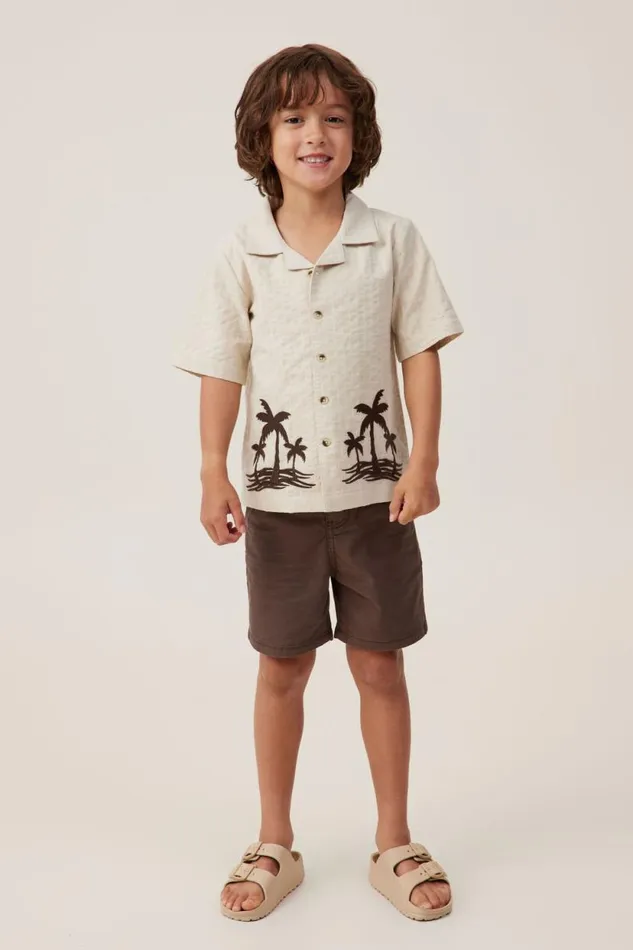 Cabana Short Sleeve Shirt Rainy Dayhot Choccy Palm Boys Cotton On Shirts Cabana Short Sleeve Shirt Rainy Dayhot Choccy Palm Boys Cotton On Shirts