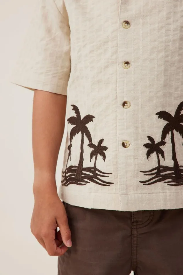 Cabana Short Sleeve Shirt Rainy Dayhot Choccy Palm Boys Cotton On Shirts Cabana Short Sleeve Shirt Rainy Dayhot Choccy Palm Boys Cotton On Shirts
