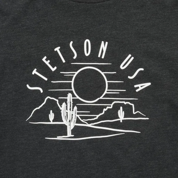Cactus And Sunset Graphic Tee Black Women Stetson Tees