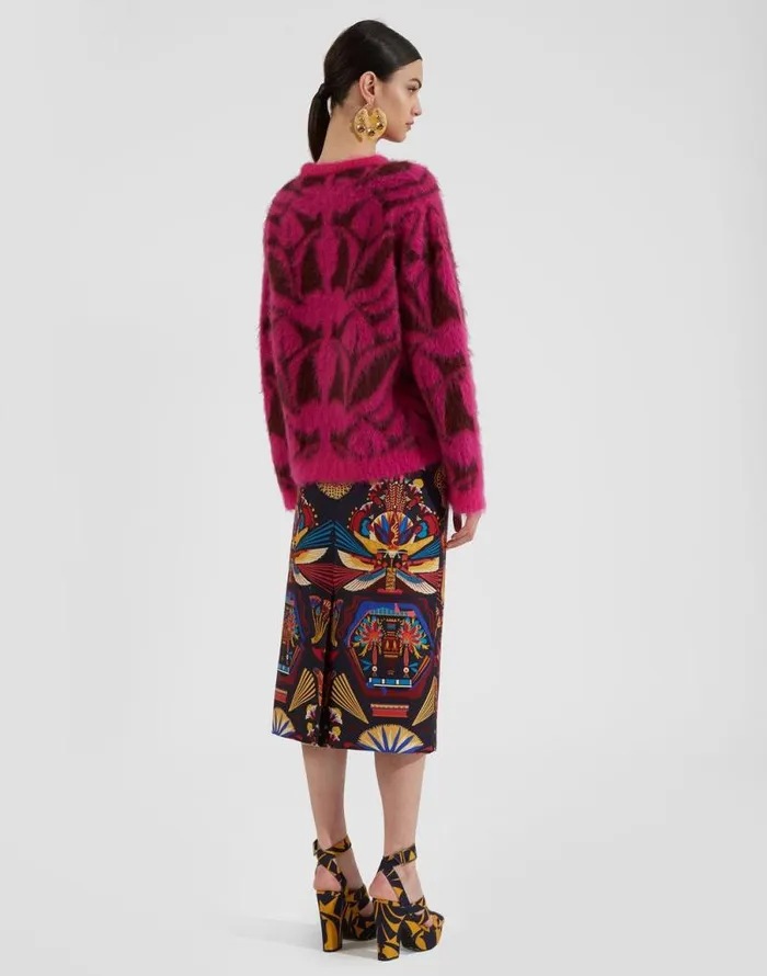 Camden Jumper Fuchsia and Bordeaux Women La Double J Knitwear Camden Jumper Fuchsia and Bordeaux Women La Double J Knitwear