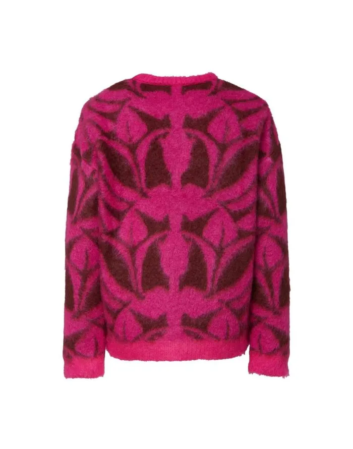 Camden Jumper Fuchsia and Bordeaux Women La Double J Knitwear Camden Jumper Fuchsia and Bordeaux Women La Double J Knitwear