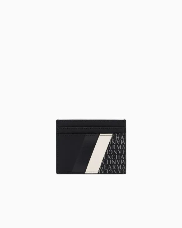 Card Holder With Monogram And Stripes Navyblue Men Armani Wallets And Small Leather Goods Card Holder With Monogram And Stripes Navyblue Men Armani Wallets And Small Leather Goods