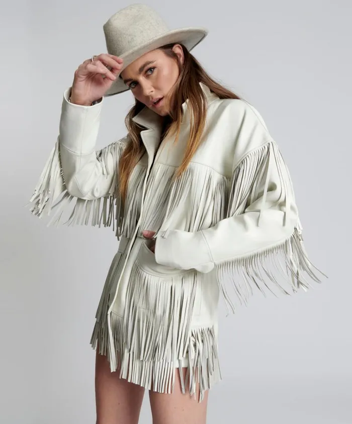 CHAOS WALKING FRINGED LEATHER JACKET Women One Teaspoon Jackets