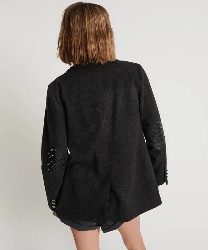 CHARCOAL STUDDED BLAZER Women One Teaspoon Jackets CHARCOAL STUDDED BLAZER Women One Teaspoon Jackets