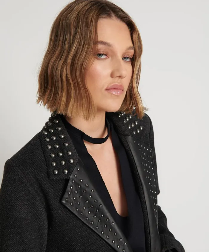 CHARCOAL STUDDED BLAZER Women One Teaspoon Jackets CHARCOAL STUDDED BLAZER Women One Teaspoon Jackets