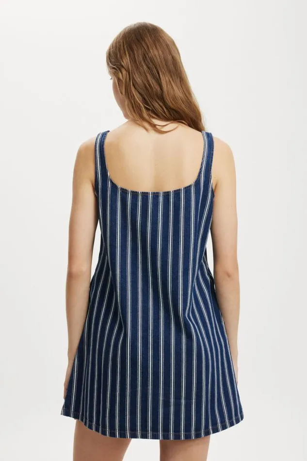 Charlie Denim Mini Dress Cape Stripe Women Cotton On Skirts