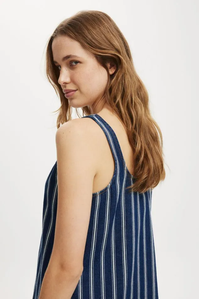 Charlie Denim Mini Dress Cape Stripe Women Cotton On Skirts