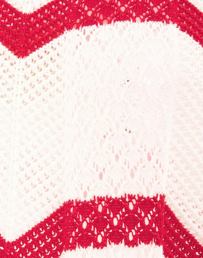Chevron Crop Sweater Red In Knit Chevron Women La Double J Knitwear Chevron Crop Sweater Red In Knit Chevron Women La Double J Knitwear