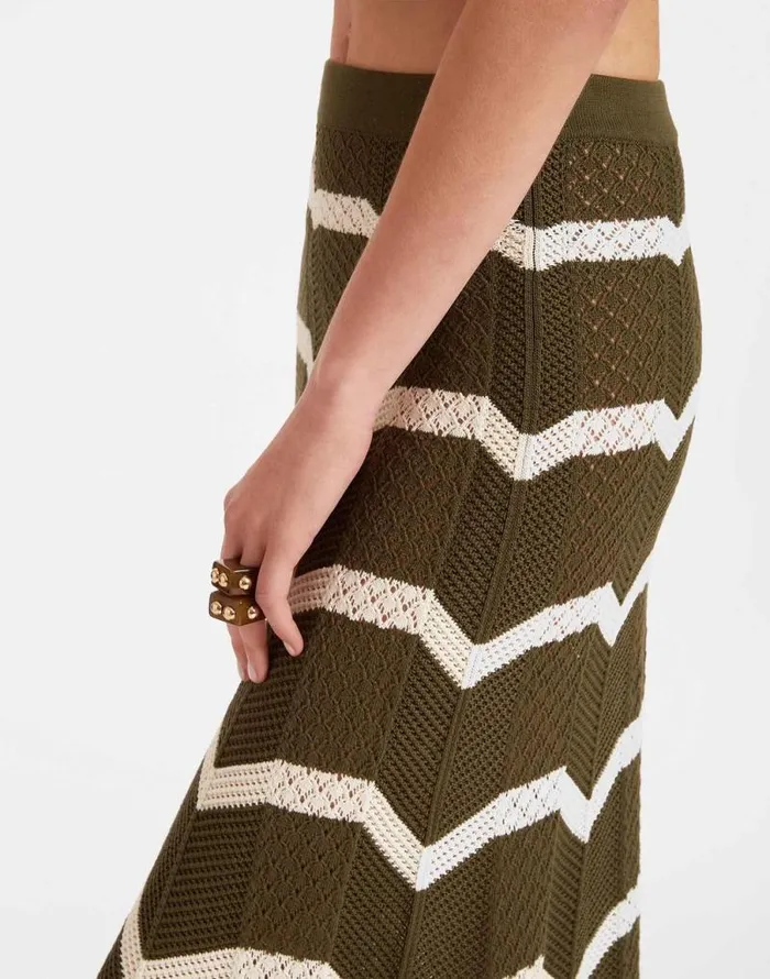 Chevron Skirt Solid Camouflage Women La Double J Knitwear Chevron Skirt Solid Camouflage Women La Double J Knitwear