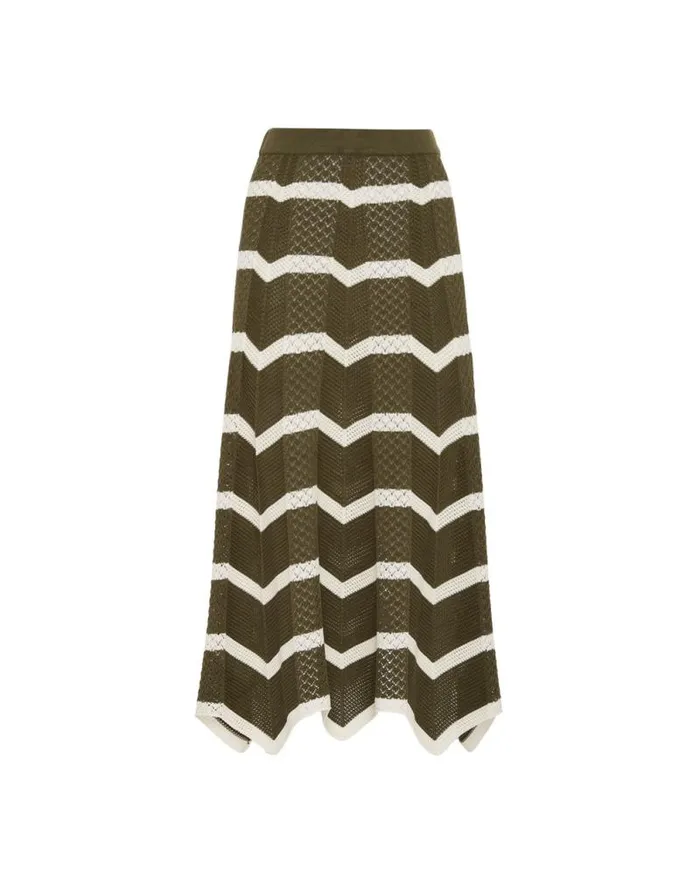 Chevron Skirt Solid Camouflage Women La Double J Knitwear Chevron Skirt Solid Camouflage Women La Double J Knitwear