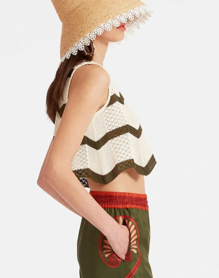 Chevron Top Solid Camouflage Women La Double J Shirts and Tops