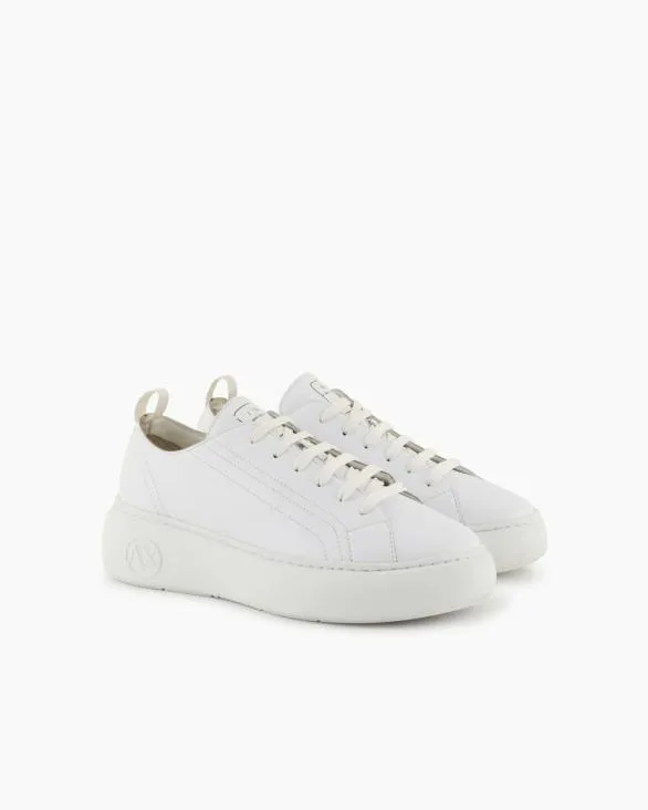 Chunky Leather Sneakers White Women Armani Sneakers Chunky Leather Sneakers White Women Armani Sneakers