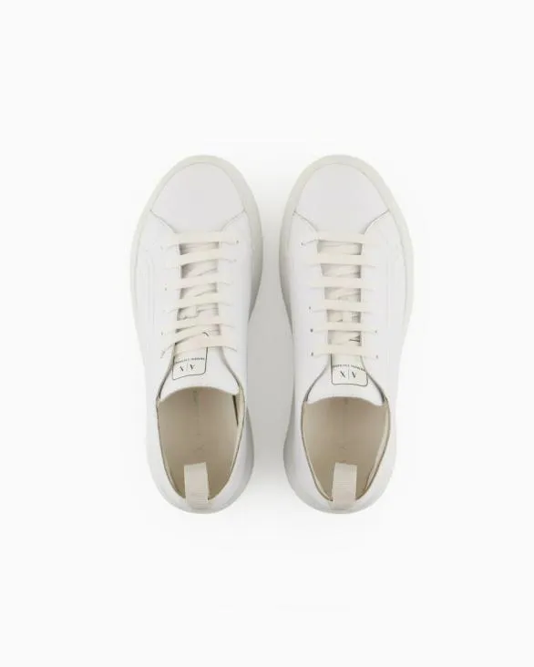 Chunky Leather Sneakers White Women Armani Sneakers Chunky Leather Sneakers White Women Armani Sneakers