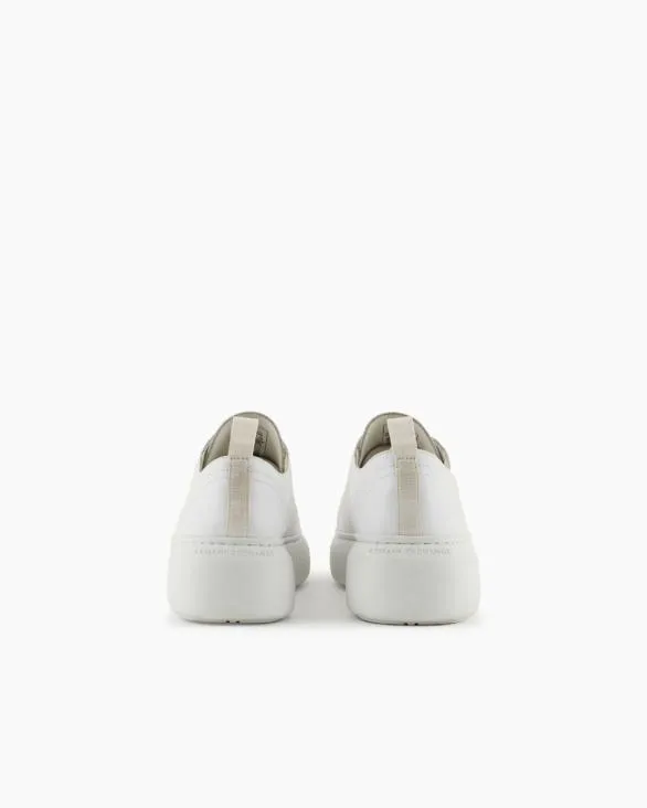 Chunky Leather Sneakers White Women Armani Sneakers Chunky Leather Sneakers White Women Armani Sneakers