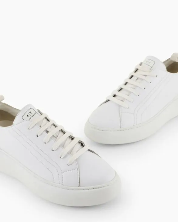 Chunky Leather Sneakers White Women Armani Sneakers Chunky Leather Sneakers White Women Armani Sneakers
