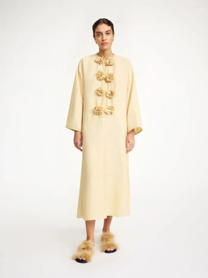 Cicelia Silk Maxi Dress Sea Mist Women By Malene Birger Dresses