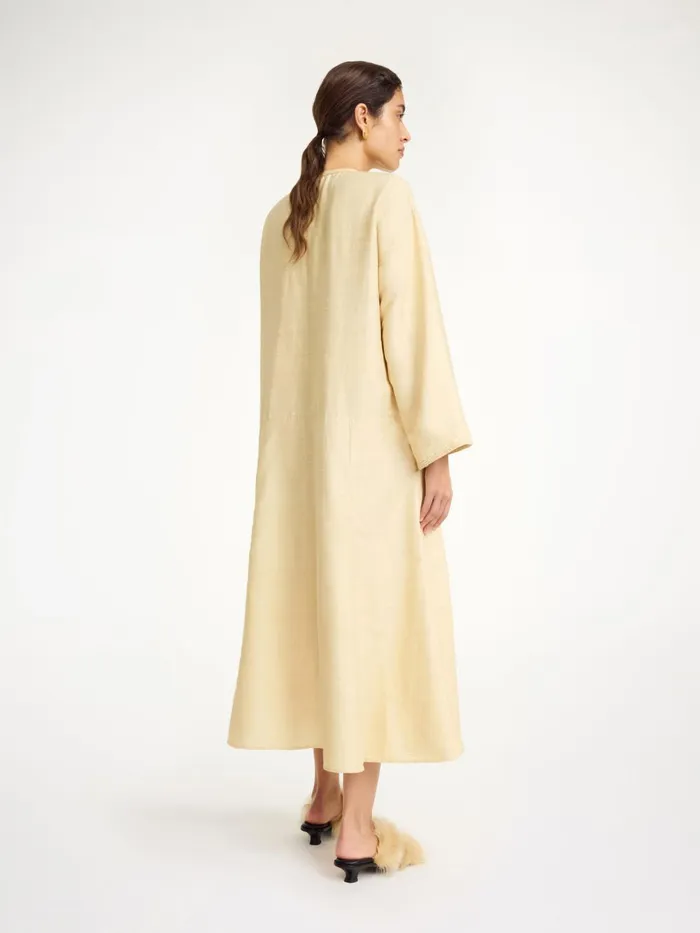 Cicelia Silk Maxi Dress Sea Mist Women By Malene Birger Dresses