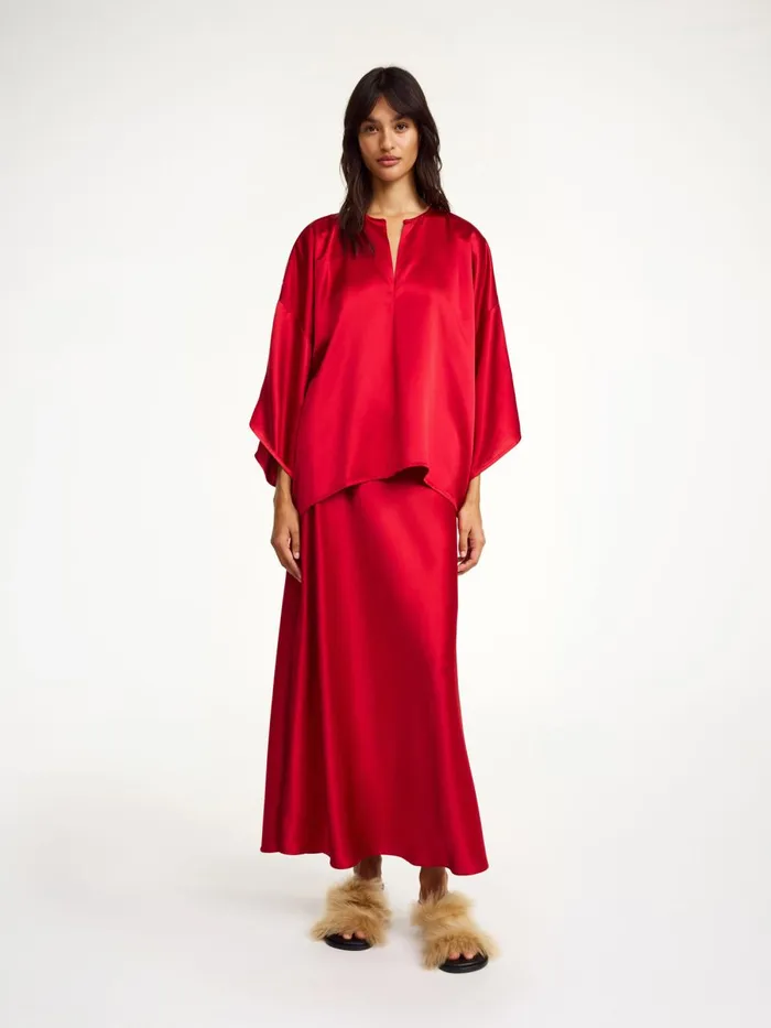 Cicie Blouse Dark Chilli Women By Malene Birger Tops and Blouses