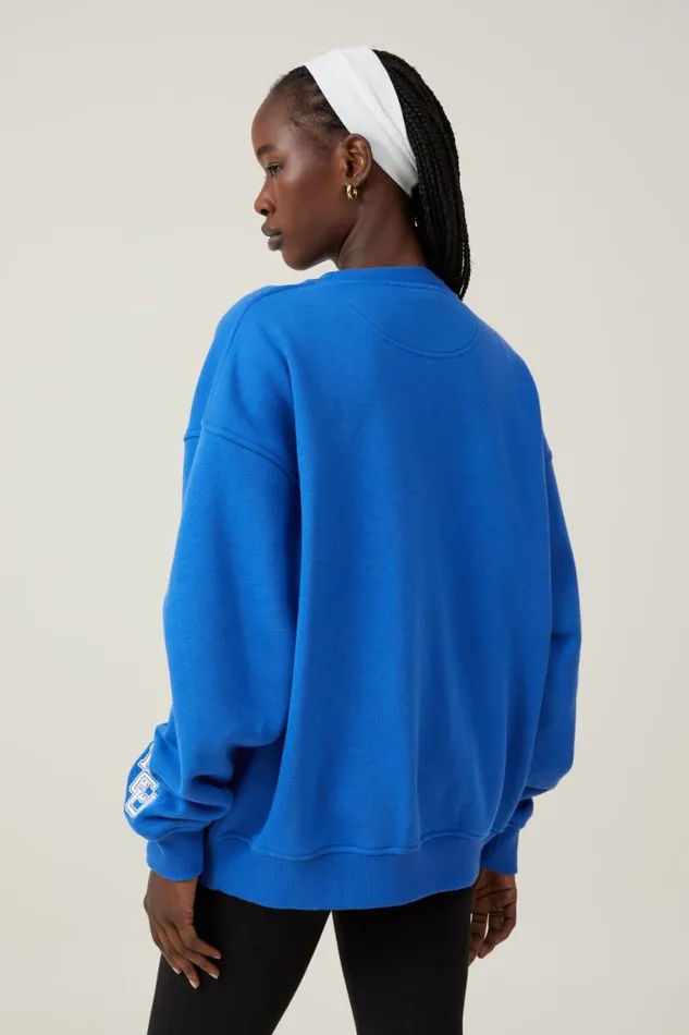 Classic Fleece Graphic Crew Sweatshirt Mcu Pacific Blue Women Cotton On Tops Classic Fleece Graphic Crew Sweatshirt Mcu Pacific Blue Women Cotton On Tops