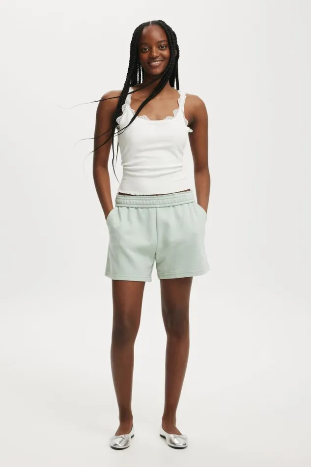 Classic Fleece Short Meadow Mist Women Cotton On Sweats and Hoodies
