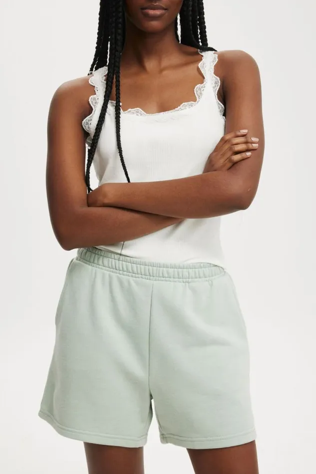 Classic Fleece Short Meadow Mist Women Cotton On Sweats and Hoodies