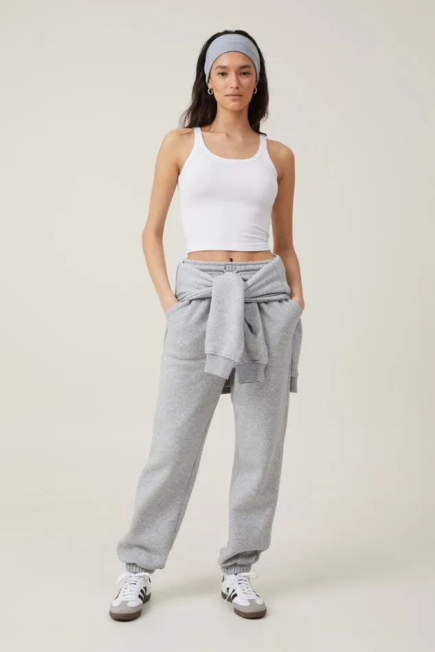 Classic Fleece Sweatpant Grey Marle Women Cotton On Tops