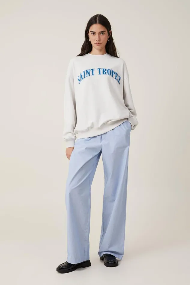 Classic Graphic Crew Sweatshirt Saint Tropezvintage White Women Cotton On Sweaters and Cardigans Classic Graphic Crew Sweatshirt Saint Tropezvintage White Women Cotton On Sweaters and Cardigans