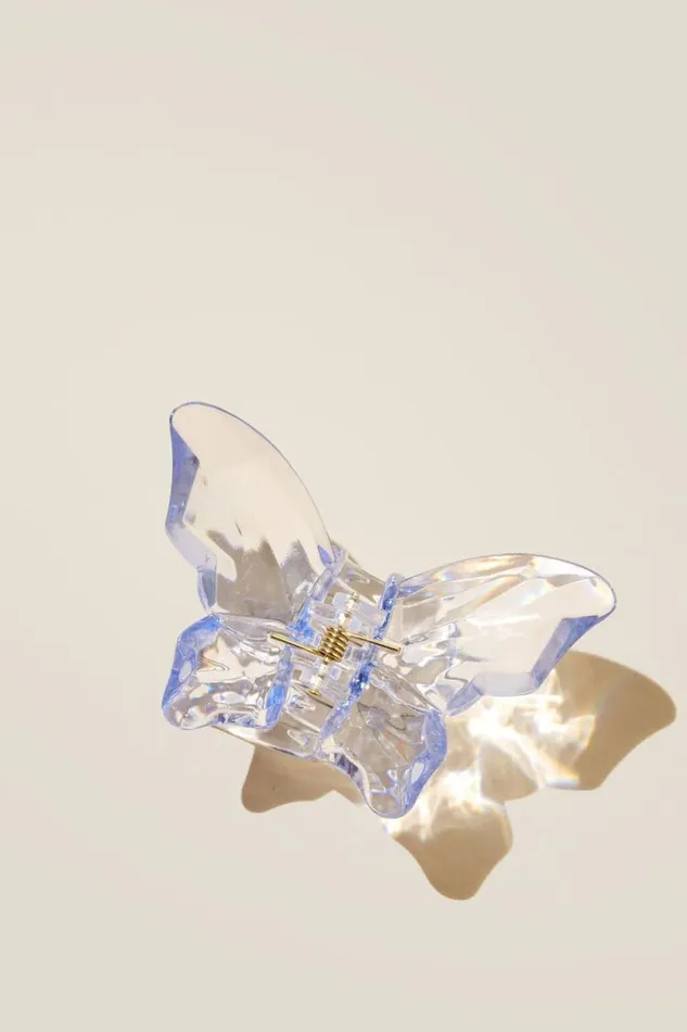 Claudia Claw Clip Dusk Blue Faceted Butterfly Girls Cotton On Hair Accessories