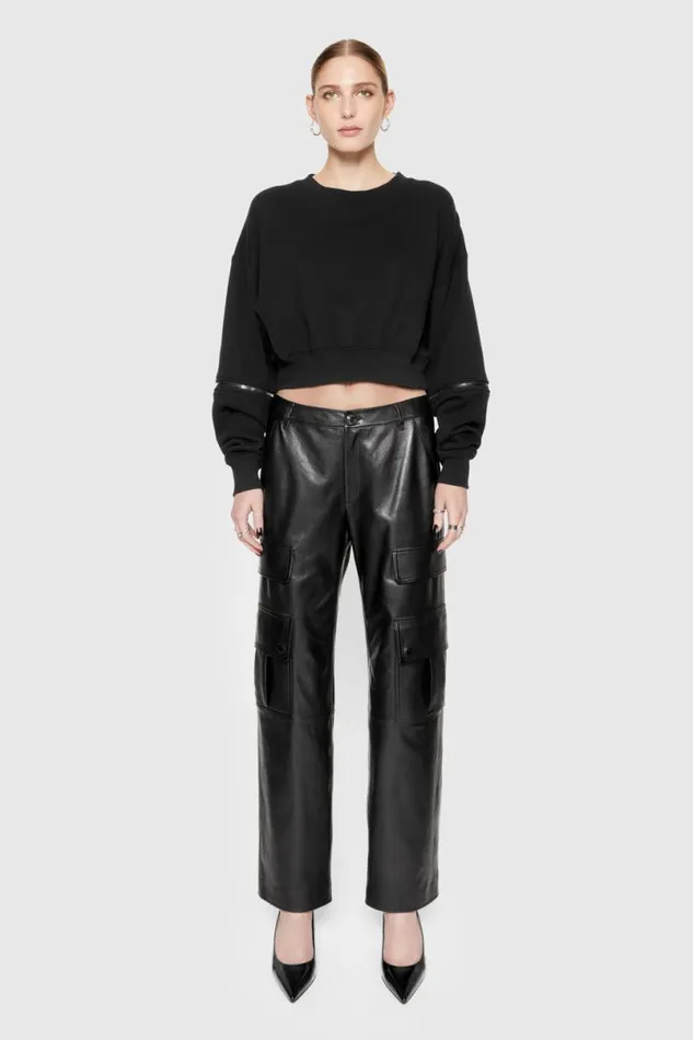 Clothing Bottoms Rebecca Minkoff Bowie Leather Cargo Pant True Black