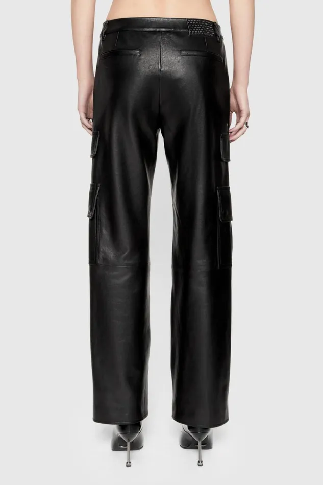 Clothing Bottoms Rebecca Minkoff Bowie Leather Cargo Pant True Black