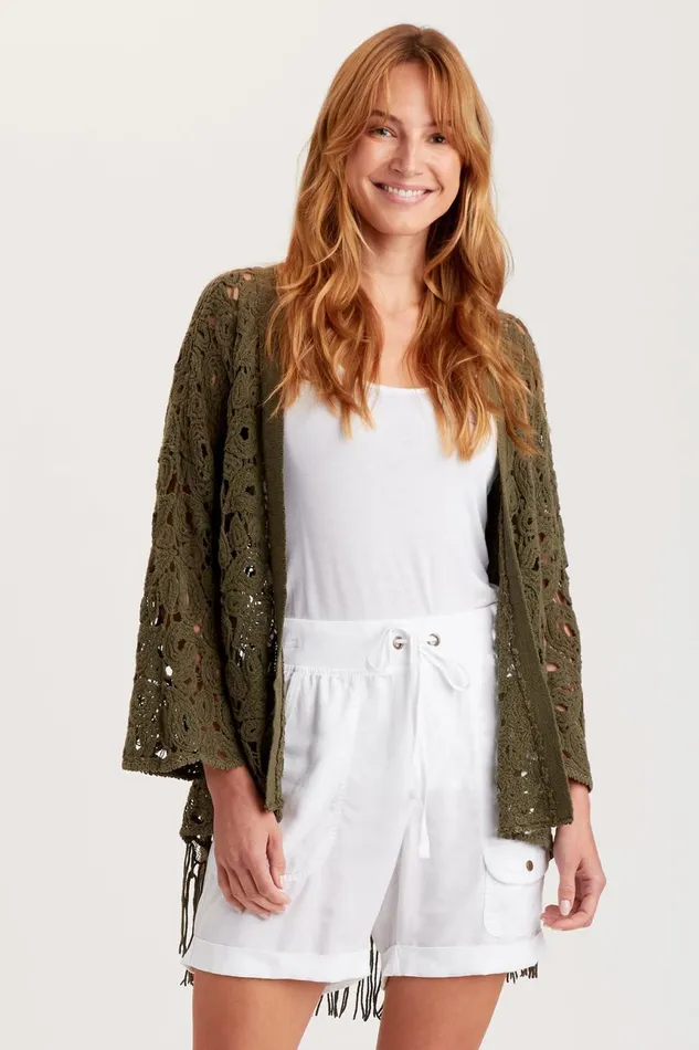 Clothing CoverUps XCVI Laurent Cardigan Kombu Pigment