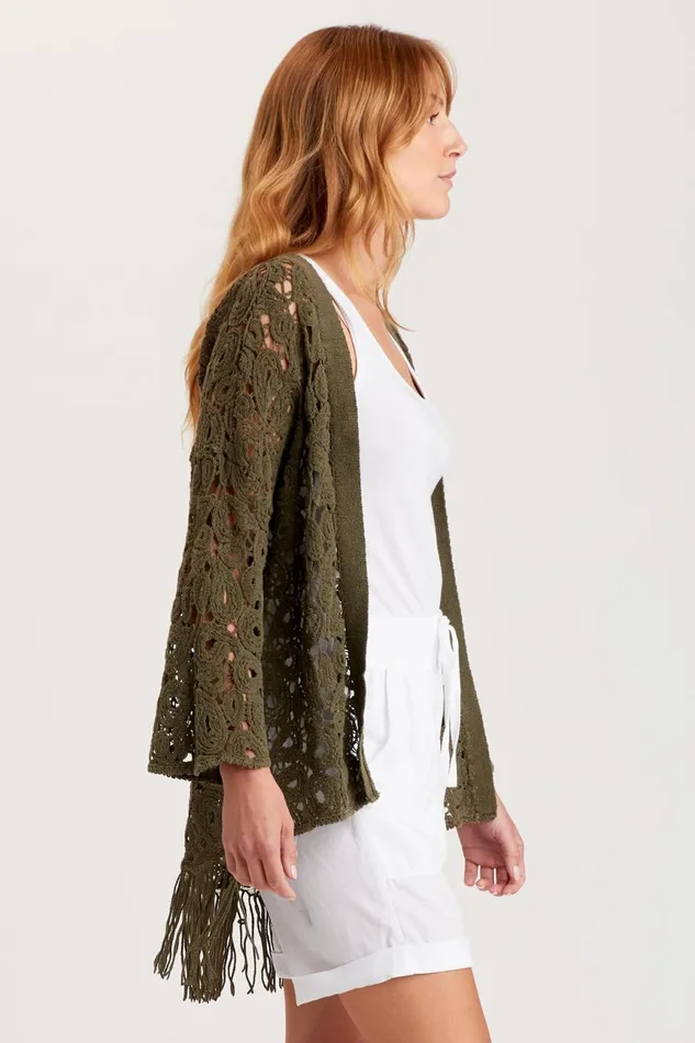 Clothing CoverUps XCVI Laurent Cardigan Kombu Pigment
