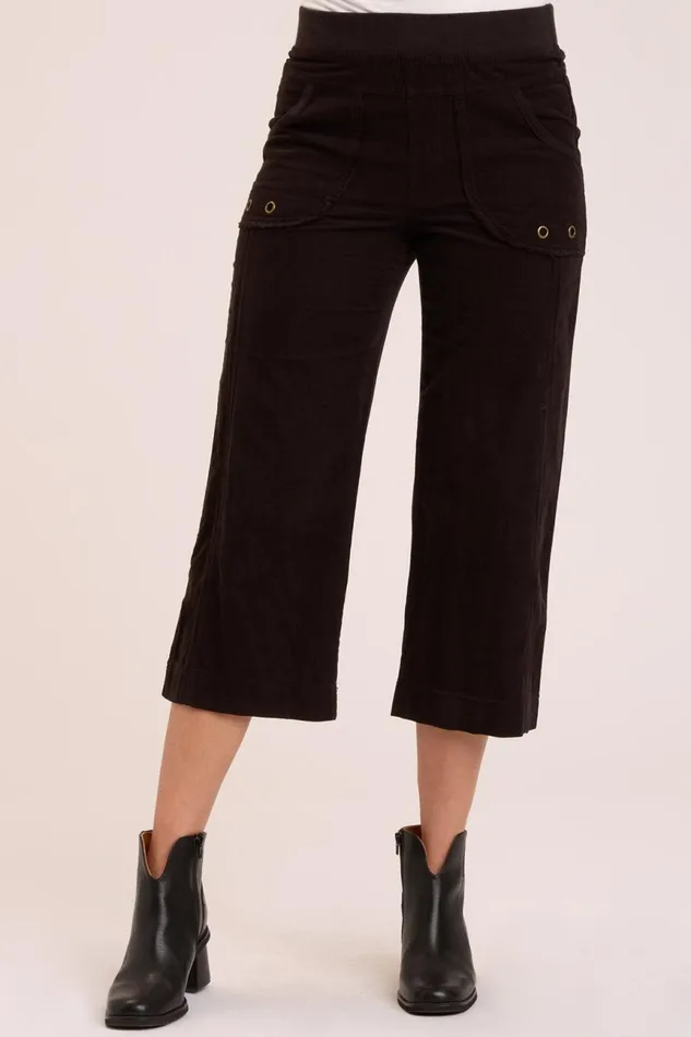 Clothing Crops XCVI Cord Trumble Crop Black